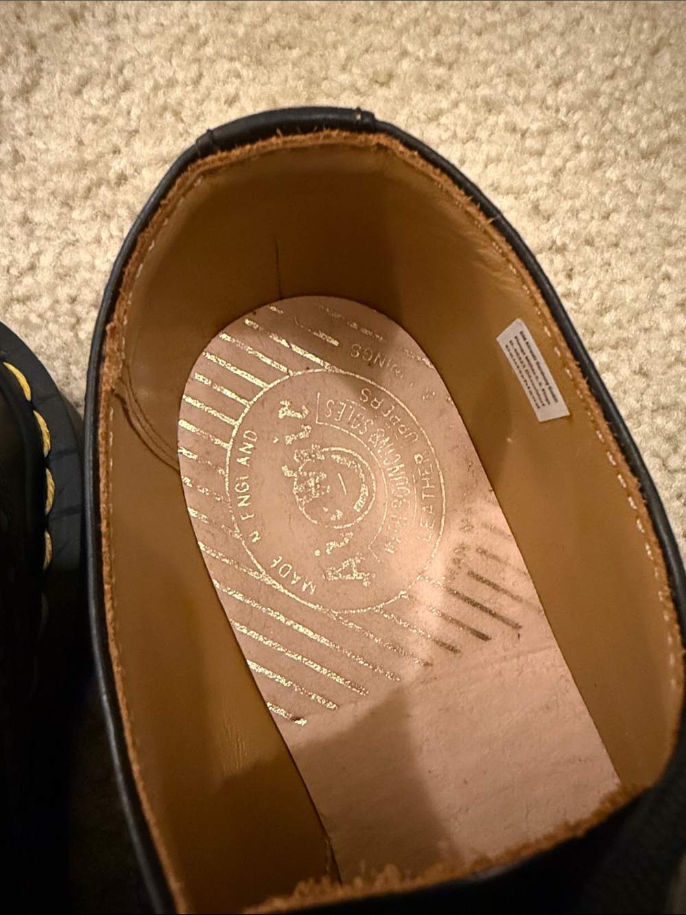Dr. Martens Black Wingtip Brogue Oxfords with Yellow Stitching - Picture 2 of 8